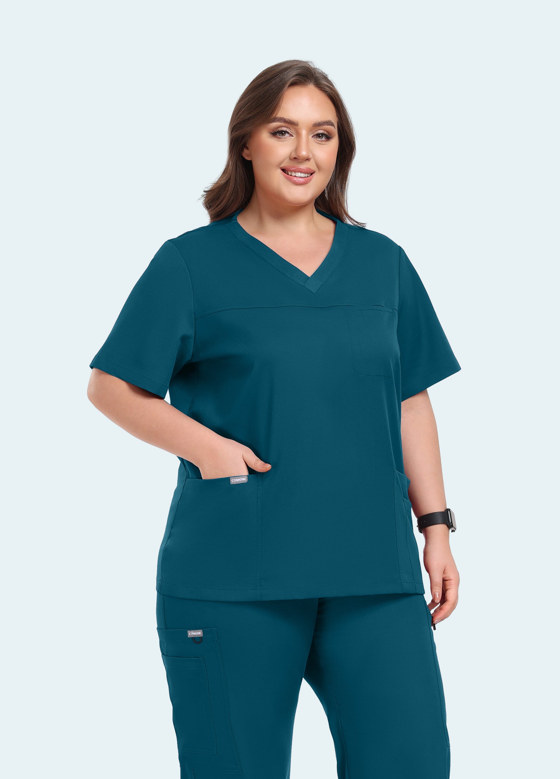 StyleFlex™ Plus Size Scrub Top