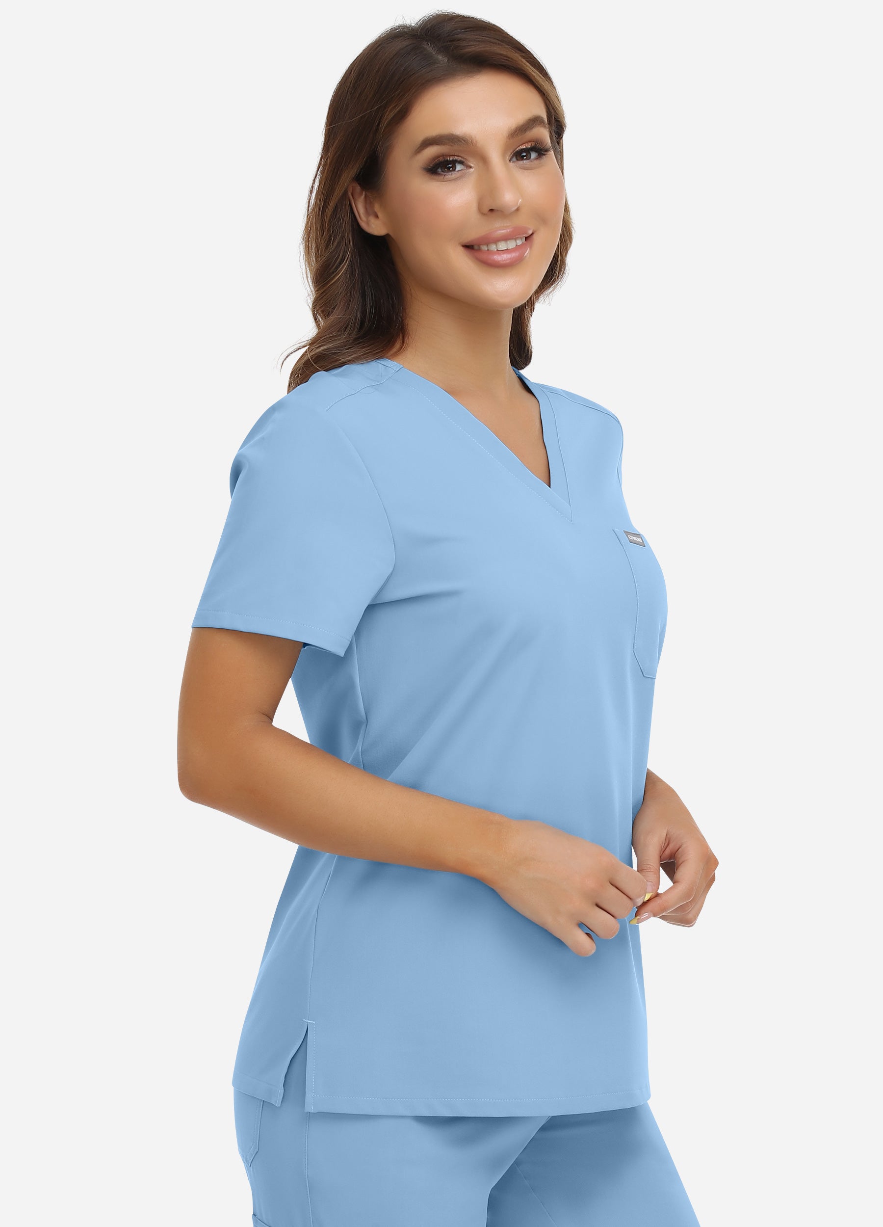 Haut d'uniforme médical moderne à 1 poche pour femme