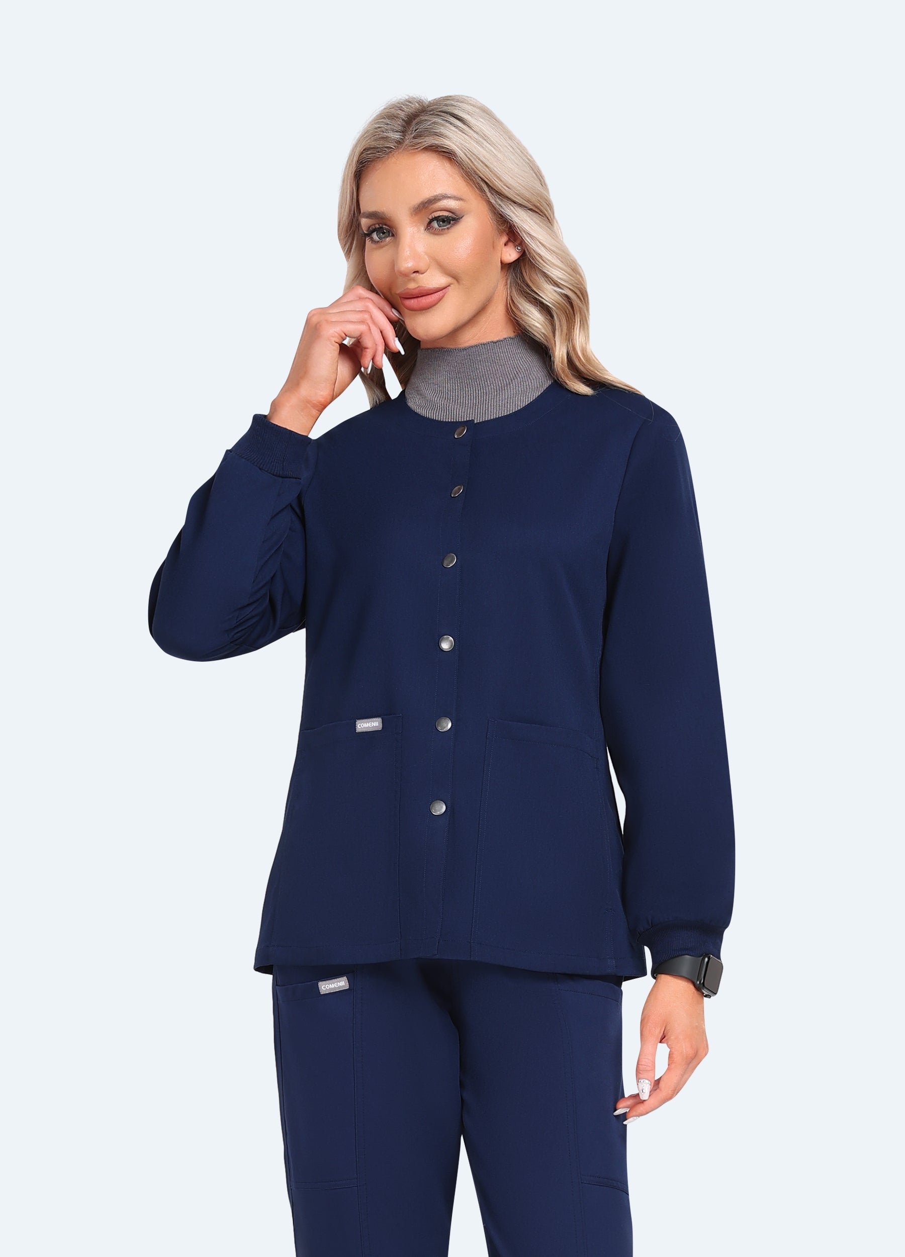 ProEase™ Button Up Scrub Jacket