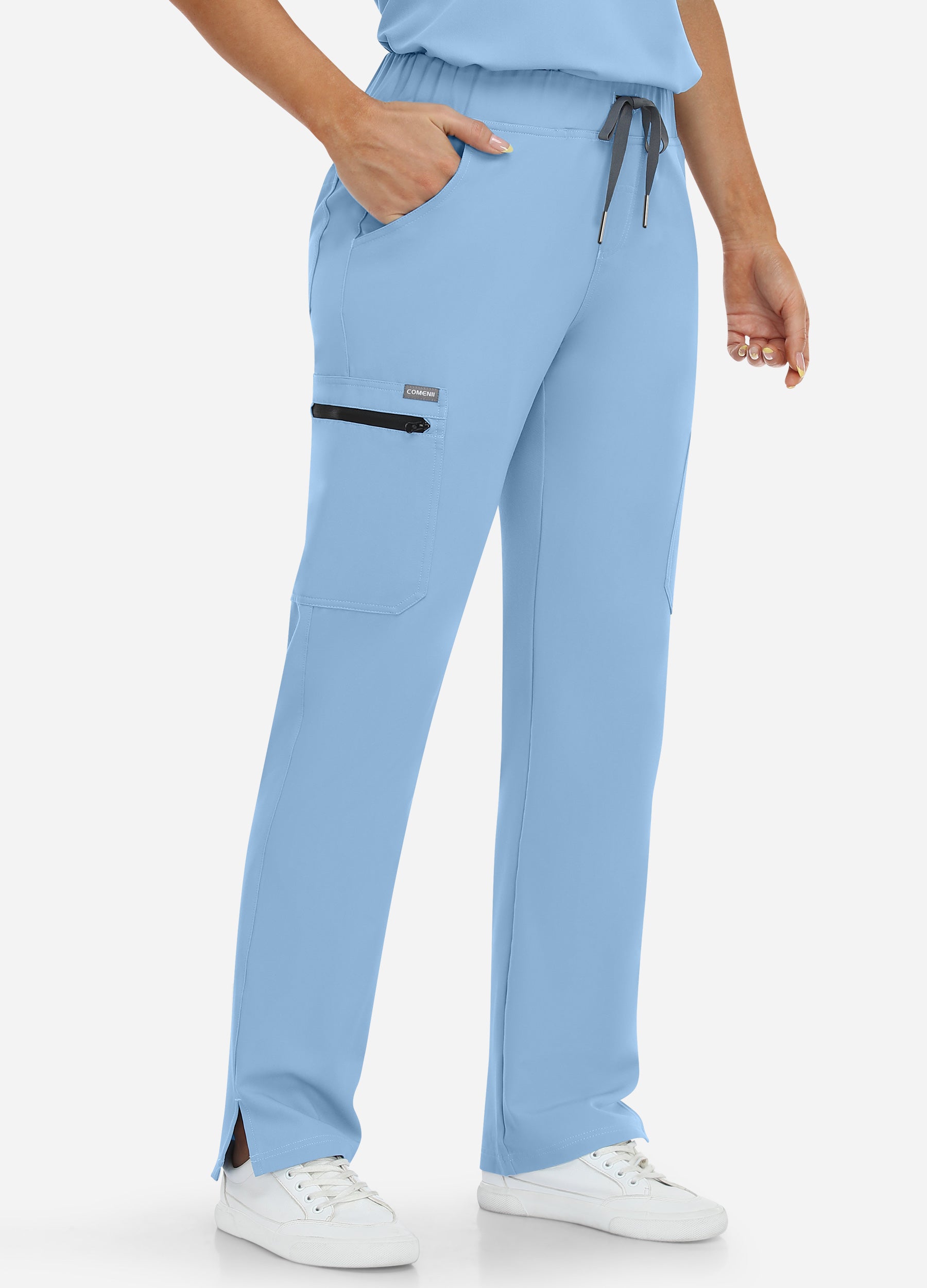 Pantalón médico cónico de 8 bolsillos para mujer