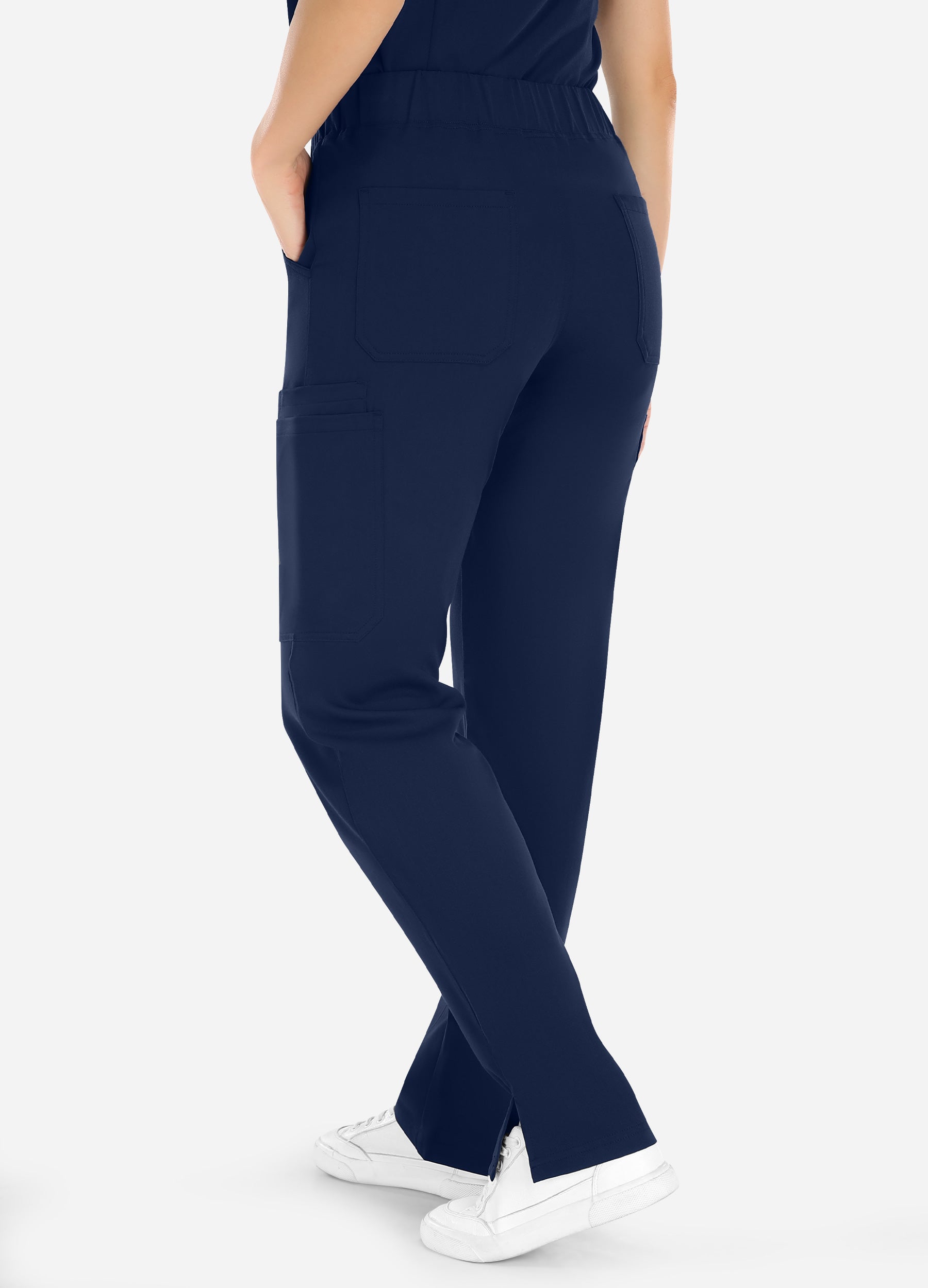 Pantalón médico cónico de 8 bolsillos para mujer