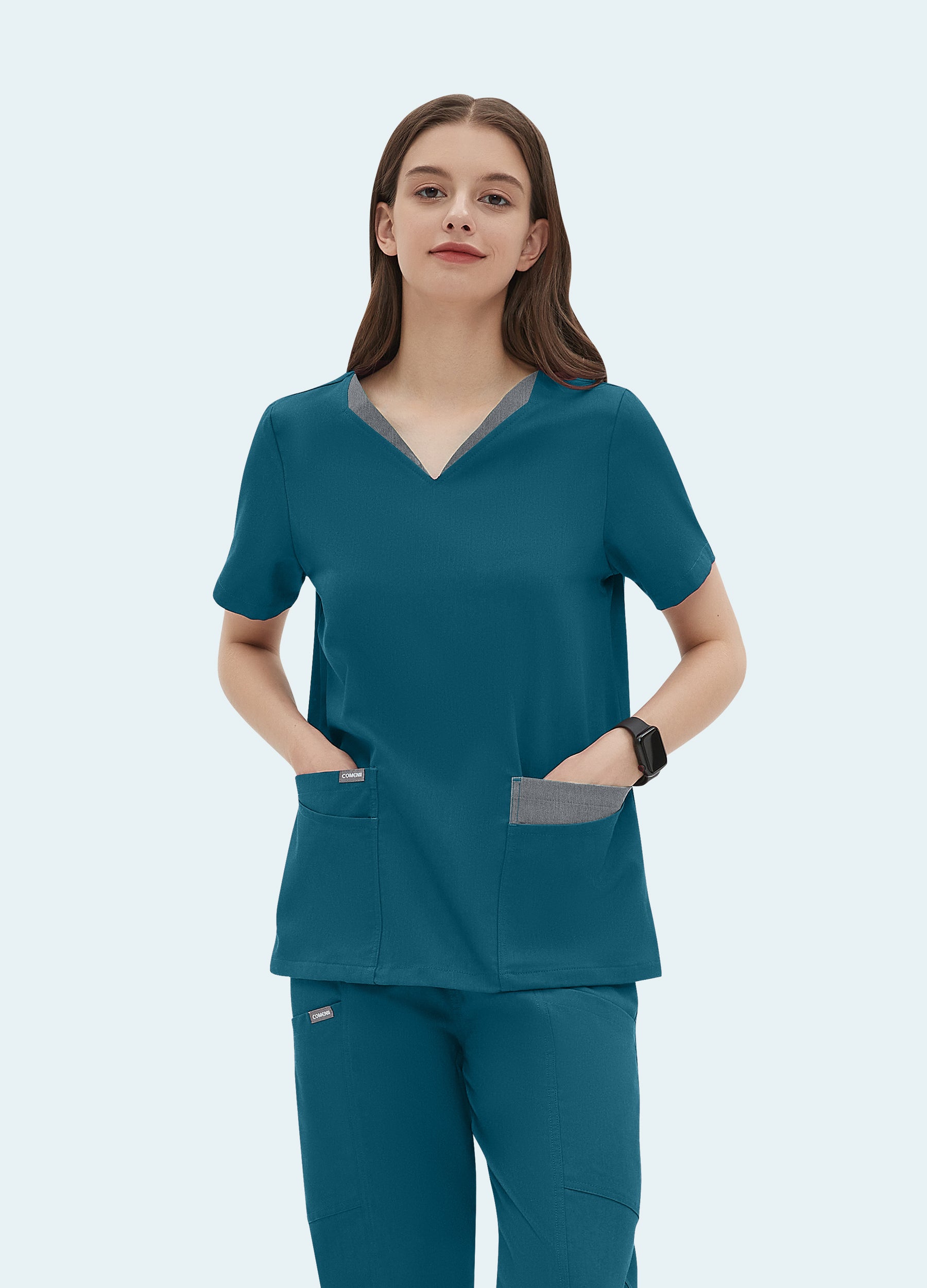 StyleFlex™ Double-Layer Colors Scrub Top