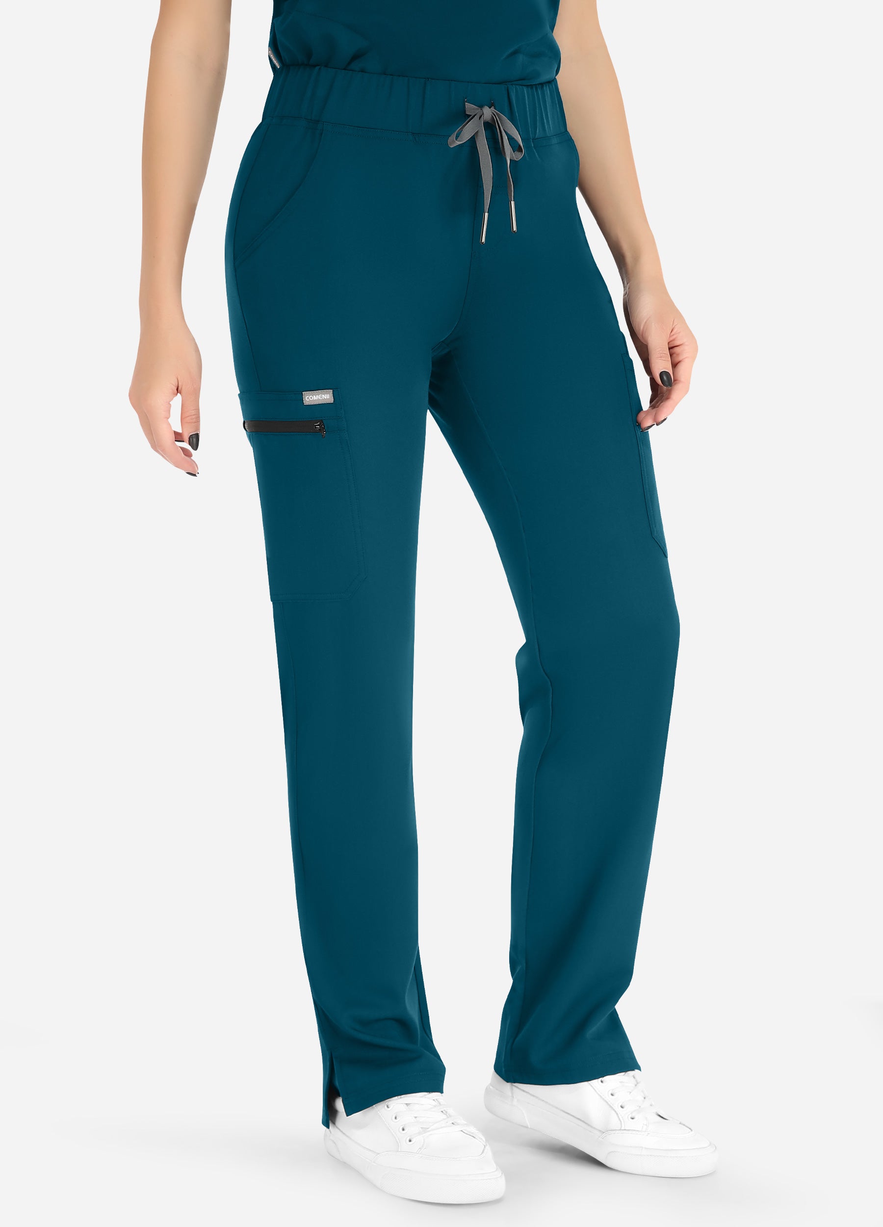 Pantalón médico cónico de 8 bolsillos para mujer