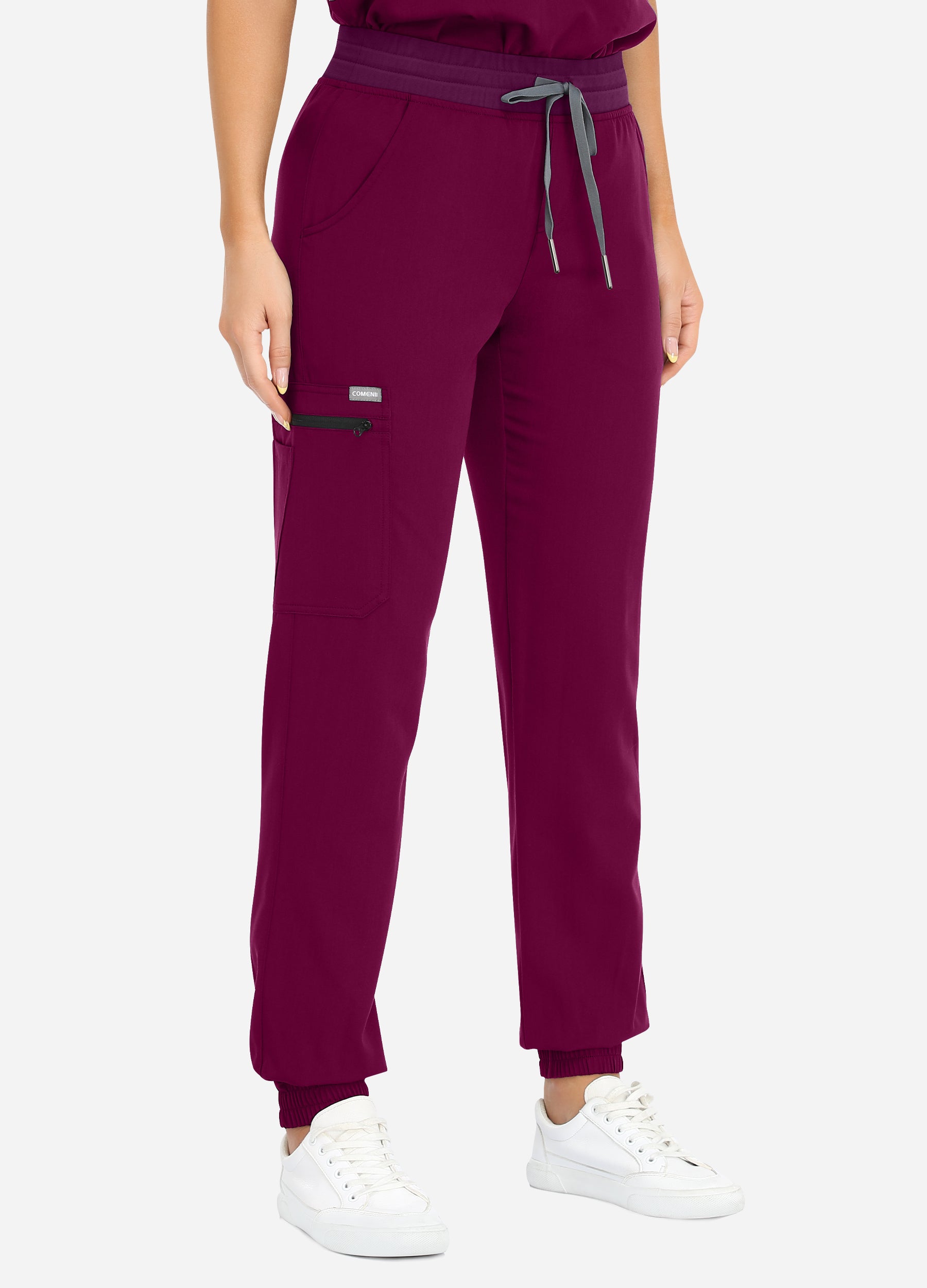 Pantaloni da jogging da donna per il tempo libero Scrub a 4 tasche