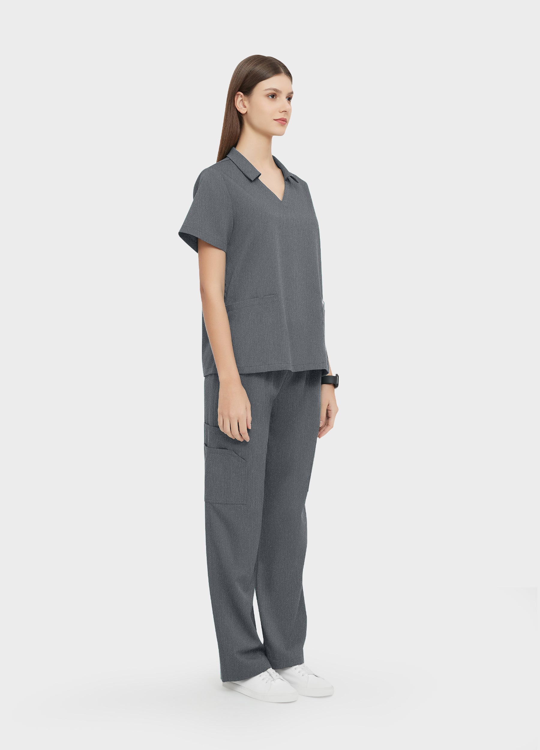 ElegCare™ 8-Pocket Collar Scrub Set