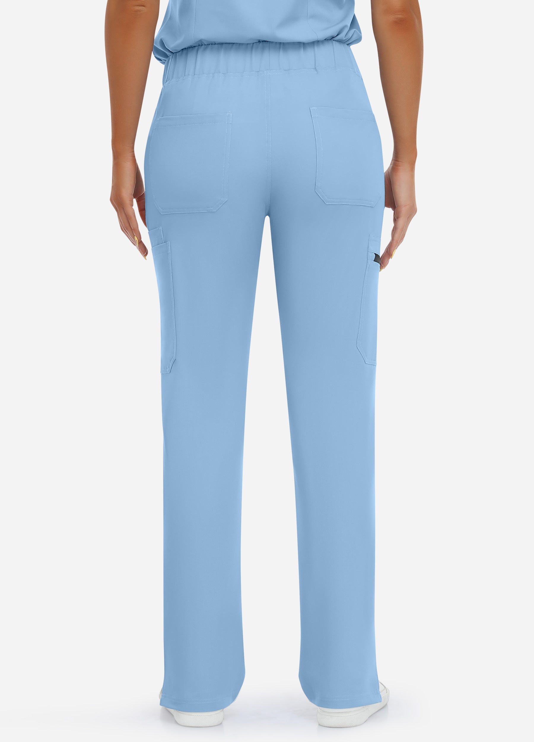 Pantalón médico cónico de 8 bolsillos para mujer