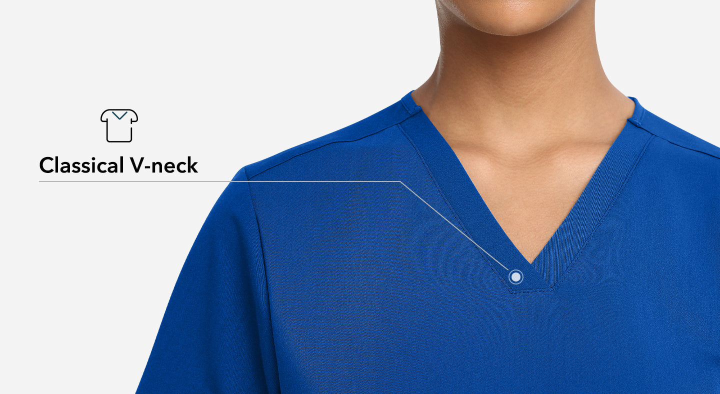 Lexington AVE Women's V-Neck Scrub Tops with Pockets Charcoal