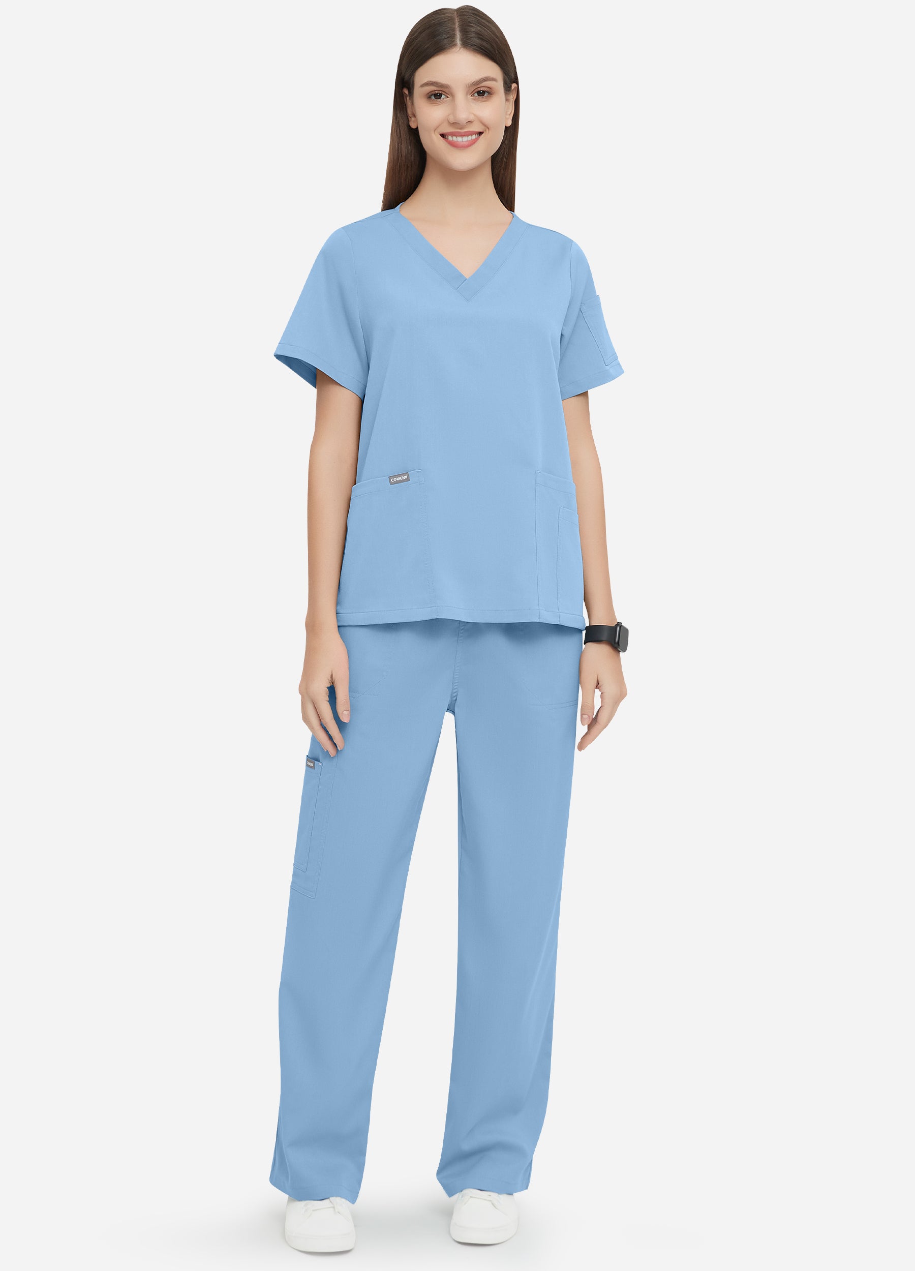 Pantalón médico cargo de 6 bolsillos para mujer