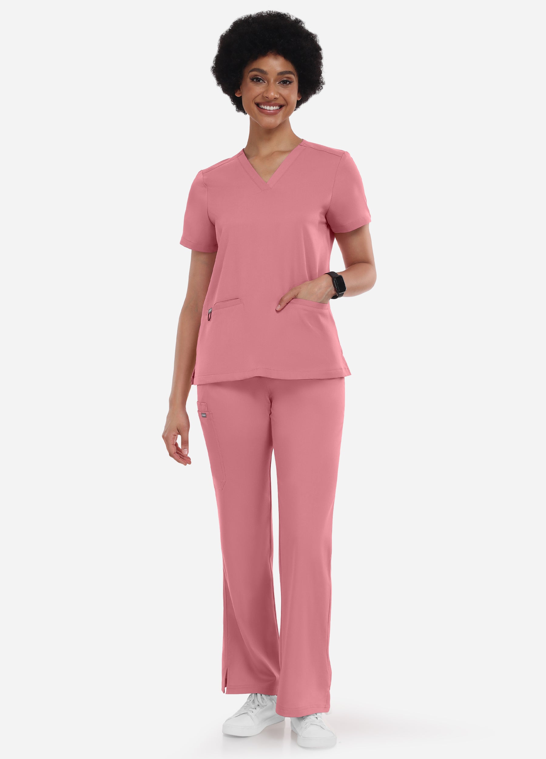 Pantalón médico cargo con 4 bolsillos para mujer