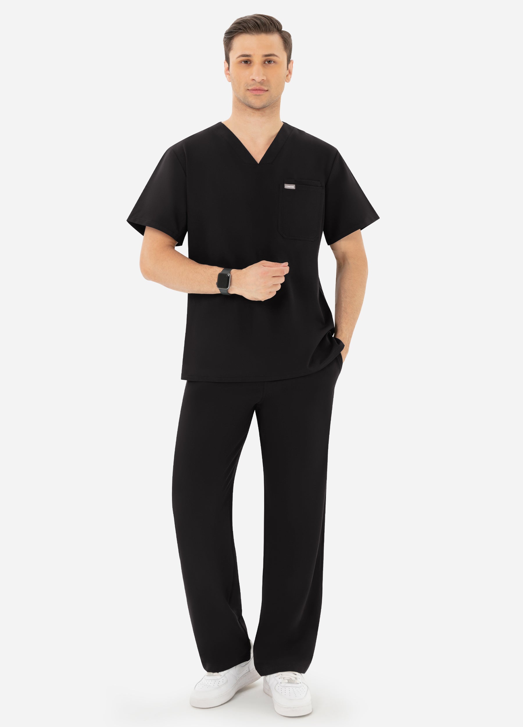 Ensemble de gommage à col en V à 6 poches pour homme