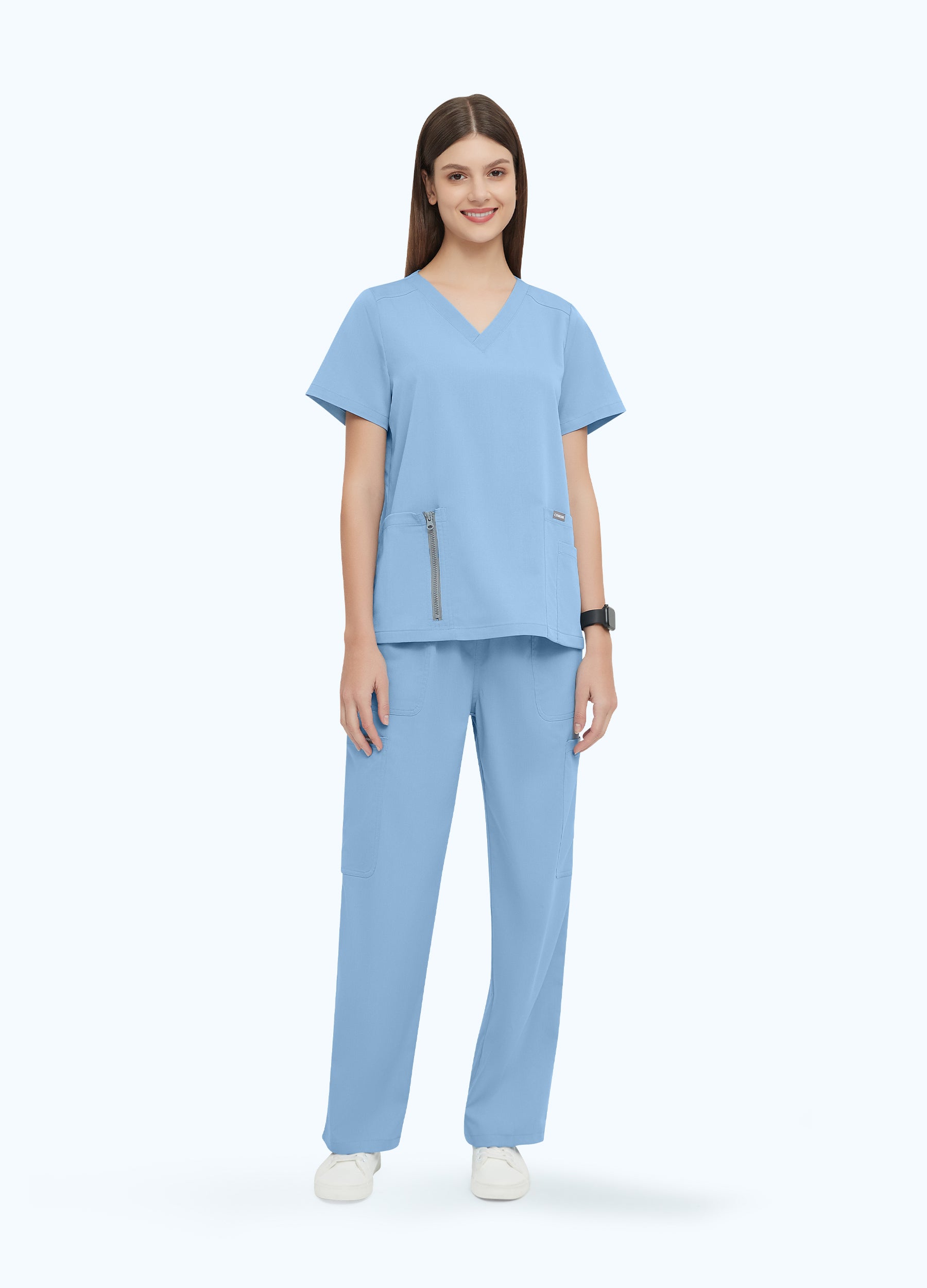 Scrub-Hose mit 4 Taschen und freiem Bund für Damen