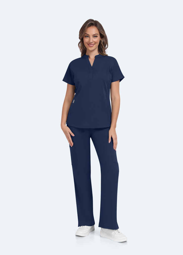 ProEase™ 2-Pocket Collar Scrub Top