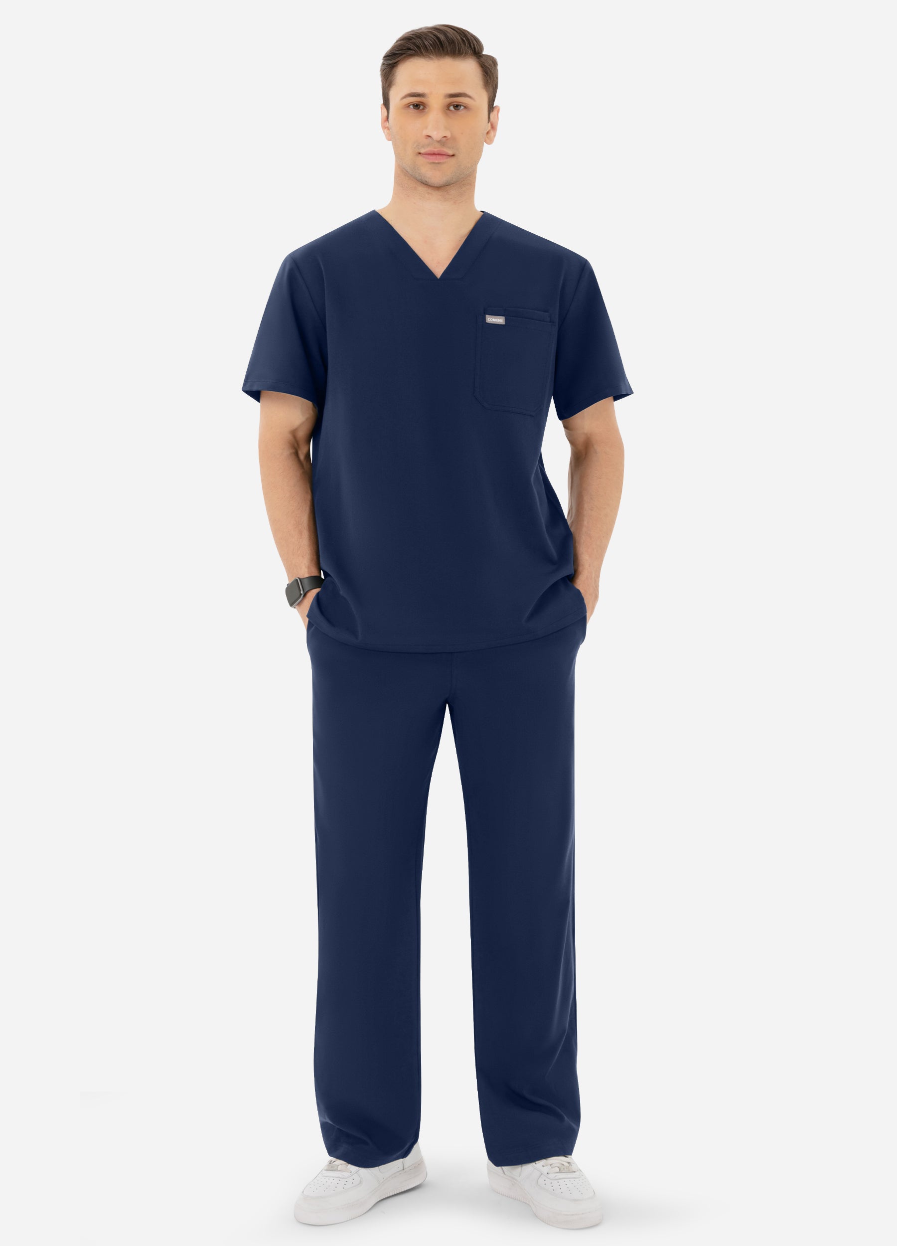 Pantalón médico ajustado de 4 bolsillos para hombre