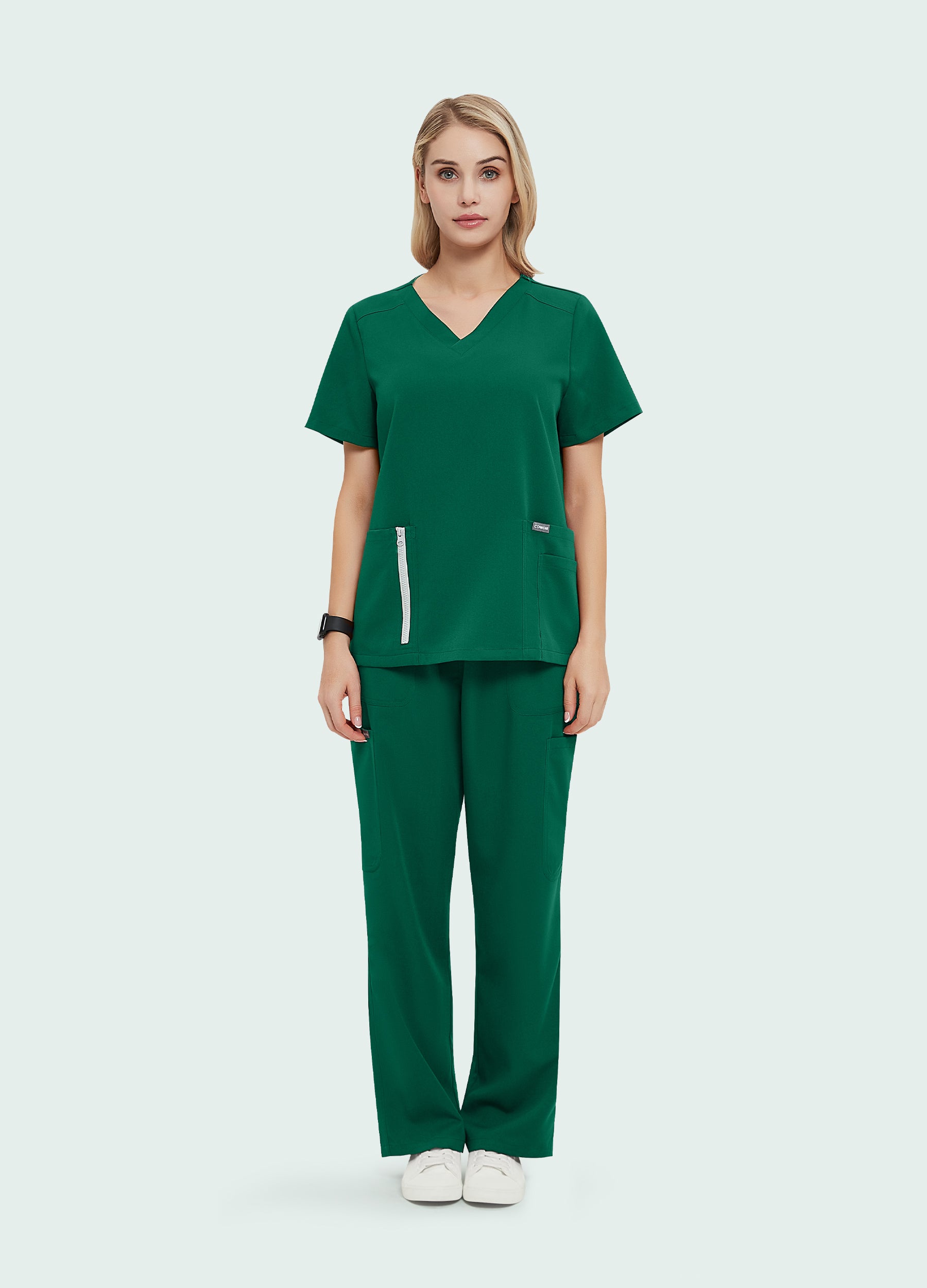 Pantalón médico con 4 bolsillos en la cintura para mujer