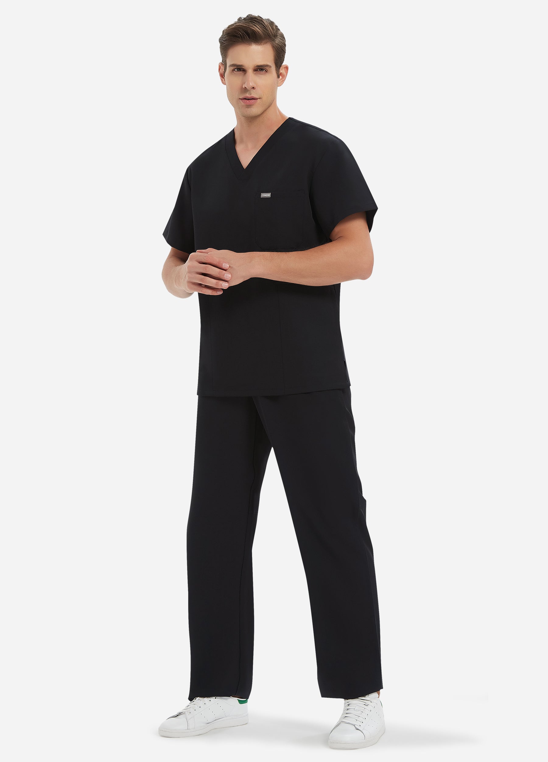 Conjunto médico clásico con cuello en V para hombre