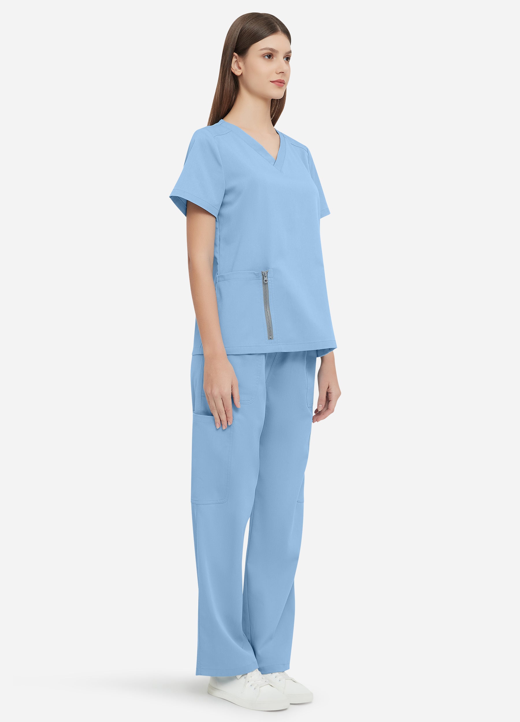 Conjunto médico de moda de 7 bolsillos para mujer