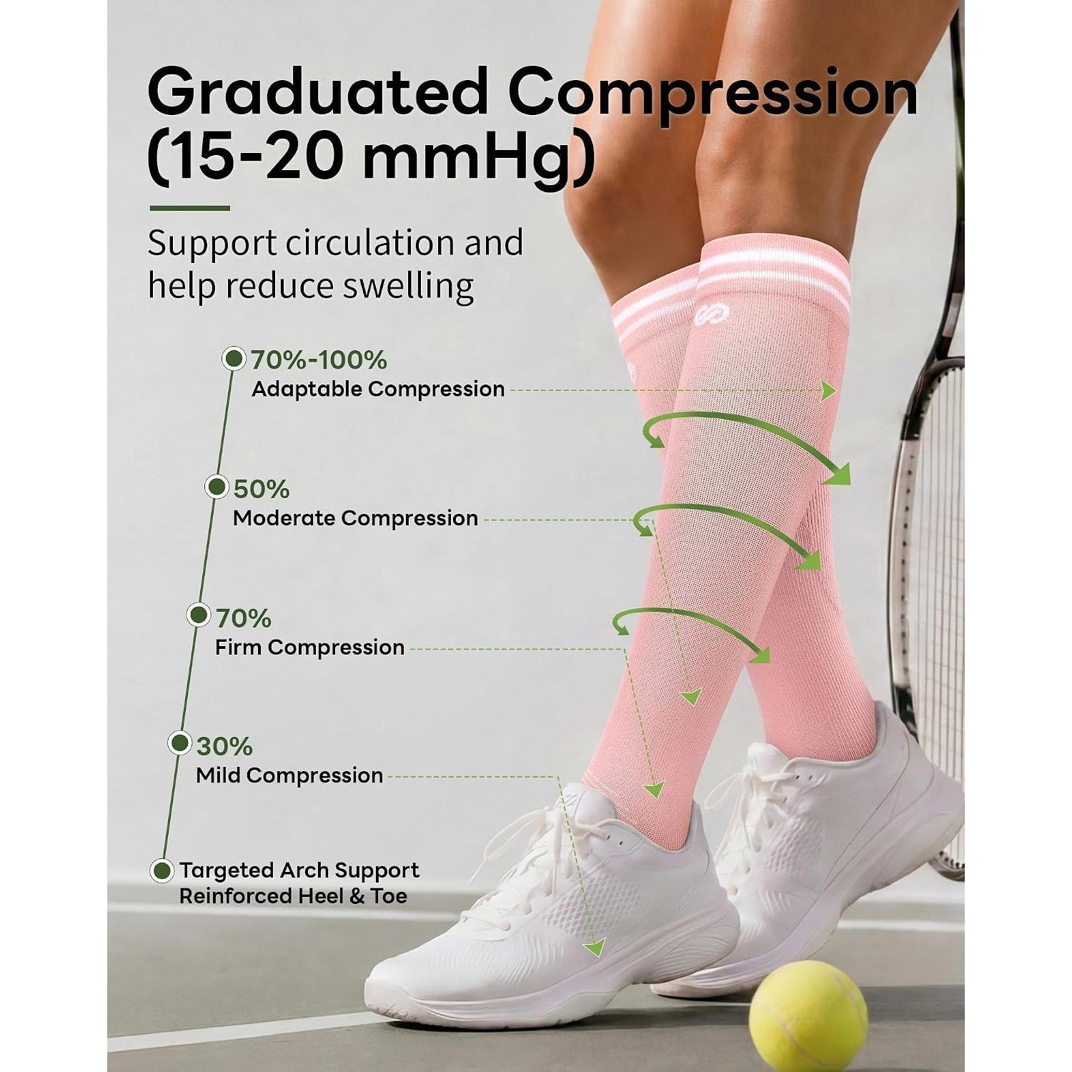 3-Pair Graduated Compression Socks
