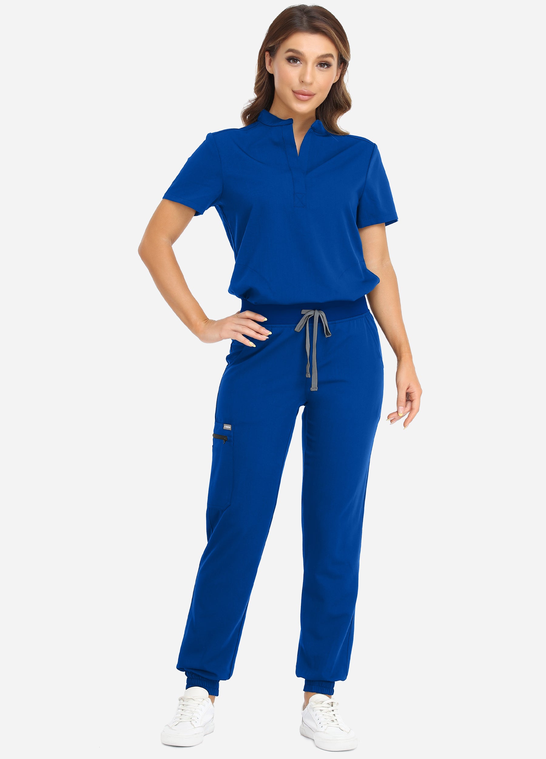 c-guard® Female's sky blue french jogger scrub suit_ s Pant, Shirt